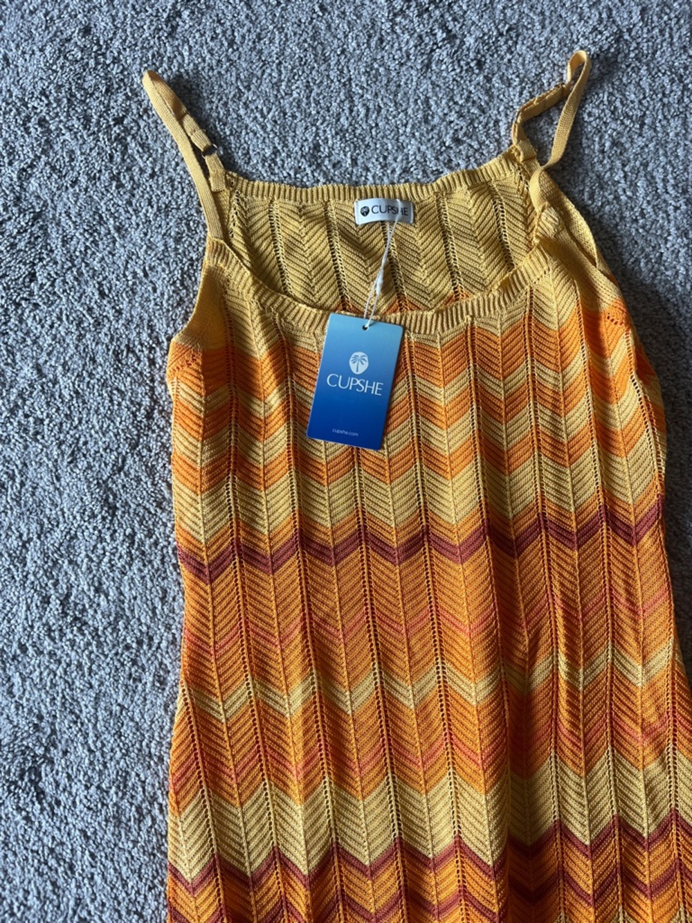 NWT Cupshe Maxi Dress - Flicker Chevron Cover Up - Picture 4 of 5